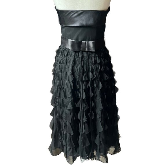 WHBM Black Strapless Fit & Flare Dress - Size 4 - Picture 4 of 6